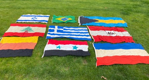 9 International Flags 8 Cotton, Germany, Lebanon, Israel, Austria, Syria, Greece