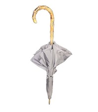 Baldos Lavender Nylon Umbrella Bamboo Crook Handle Brass Collar Chrome Tips