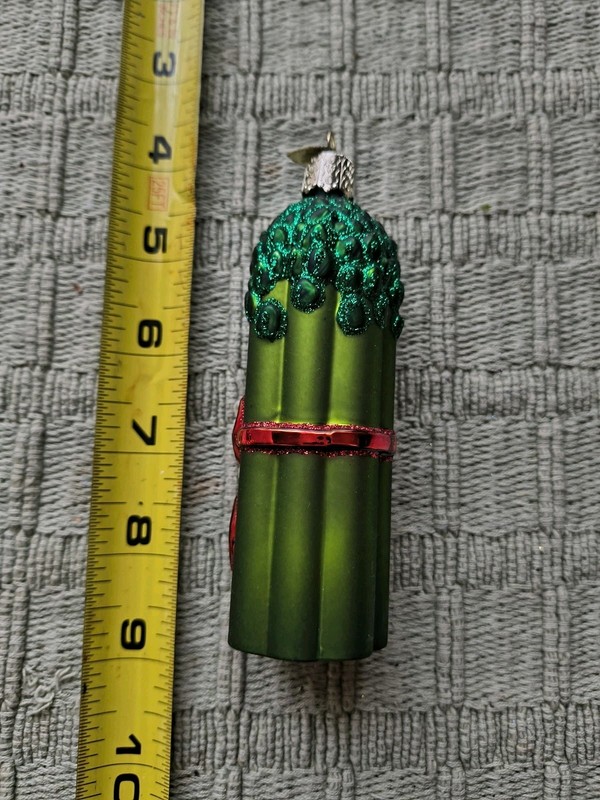 Vintage Glass Christmas Asparagus Ornament