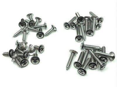 40 pcs 4 sizes #8 with #6 phillips oval head flush washer screws chrome D