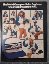 1978 AJD Cap Company Print Ad World Champion Dallas Cowboys Cheerleader Cap