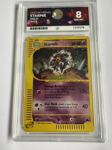 Pokémon TCG Starmie Skyridge Card H28/H32 Holo Graded Ace 8
