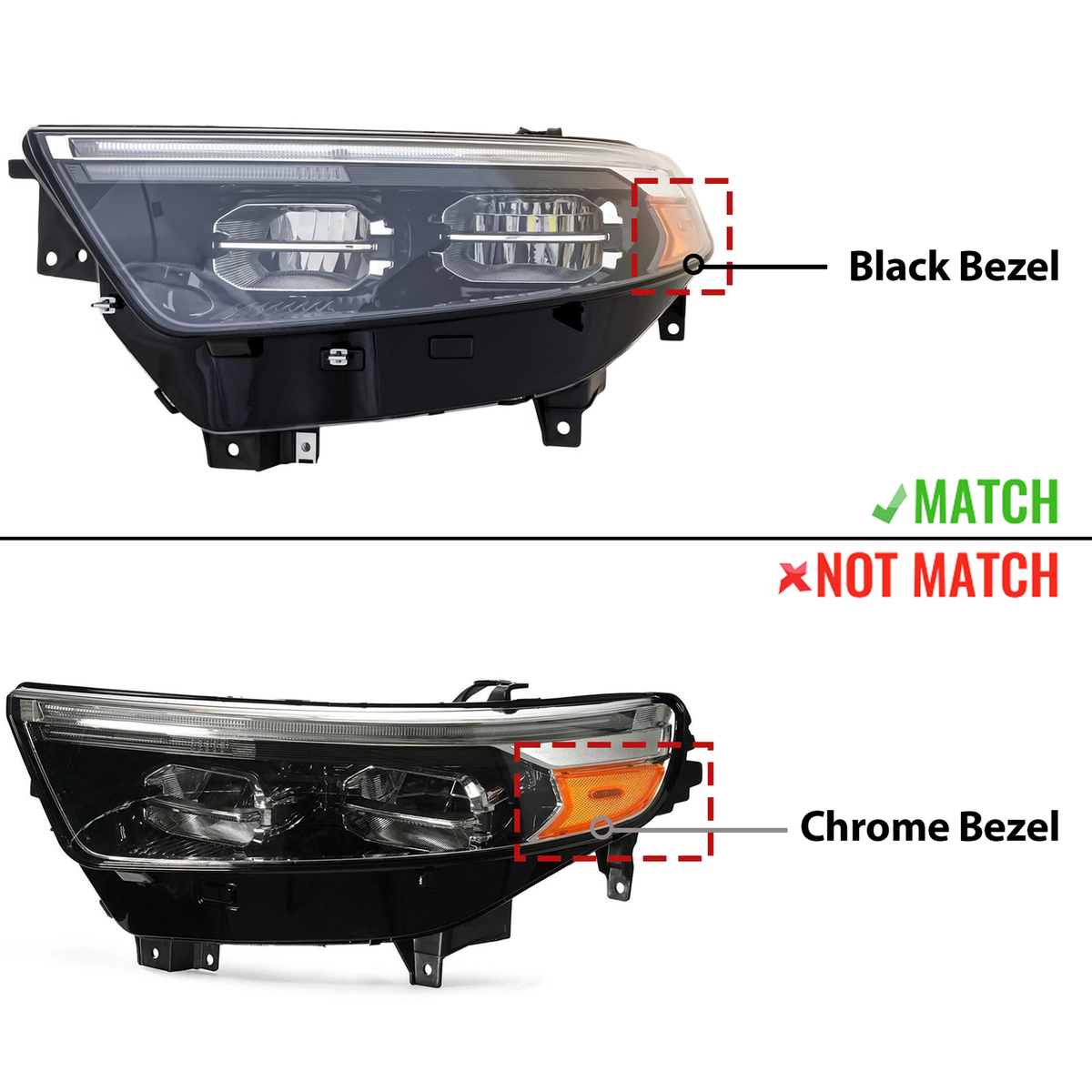 Headlight For 2020-2023 Ford Explorer ST with Bulb LED DRL Black