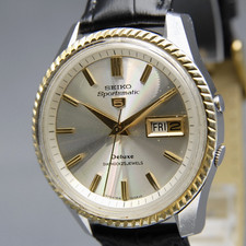Montre Homme Vintage [EXC+5] SEIKO 5 Sportsmatic Deluex 7619-7040 38mm Argent AT