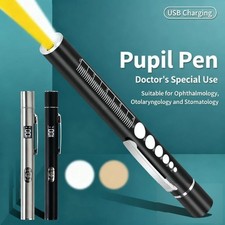 2 Pcs Pen Light with Pupil Gauge LED Penlight for Nurses Doctors Nursing Student