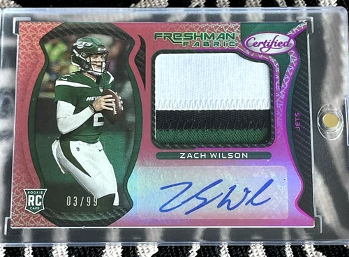 2021 Certified Freshman Fabric Mirror Pink #202 Zach Wilson JSY AU/99