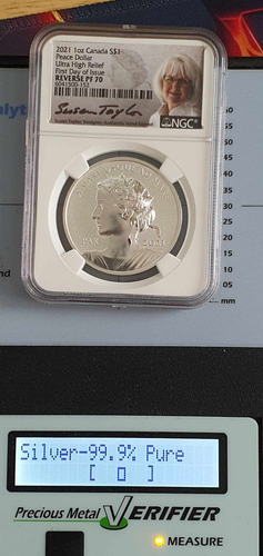2021 1oz Canada Peace Dollar SIlver ULTRA HIGH RELIEF NGC PF70 First day of Iss - Picture 8 of 9