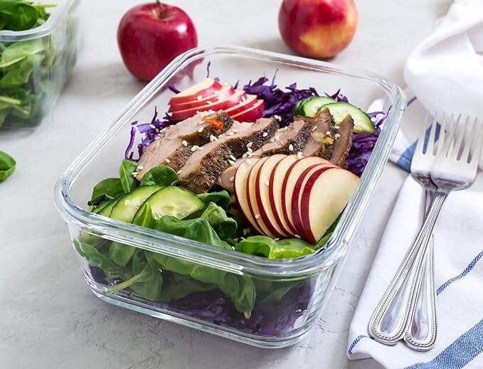 KICHLY Glass Food Storage Containers 18Piece Set Leak proof BPA