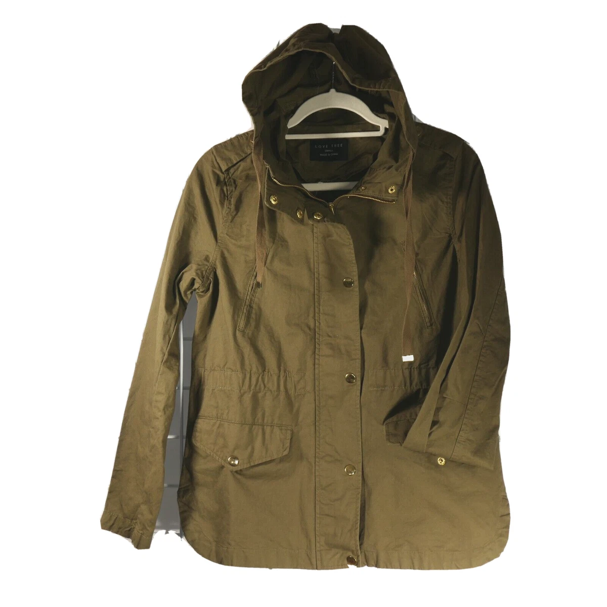 Green hooded utility jacket sale