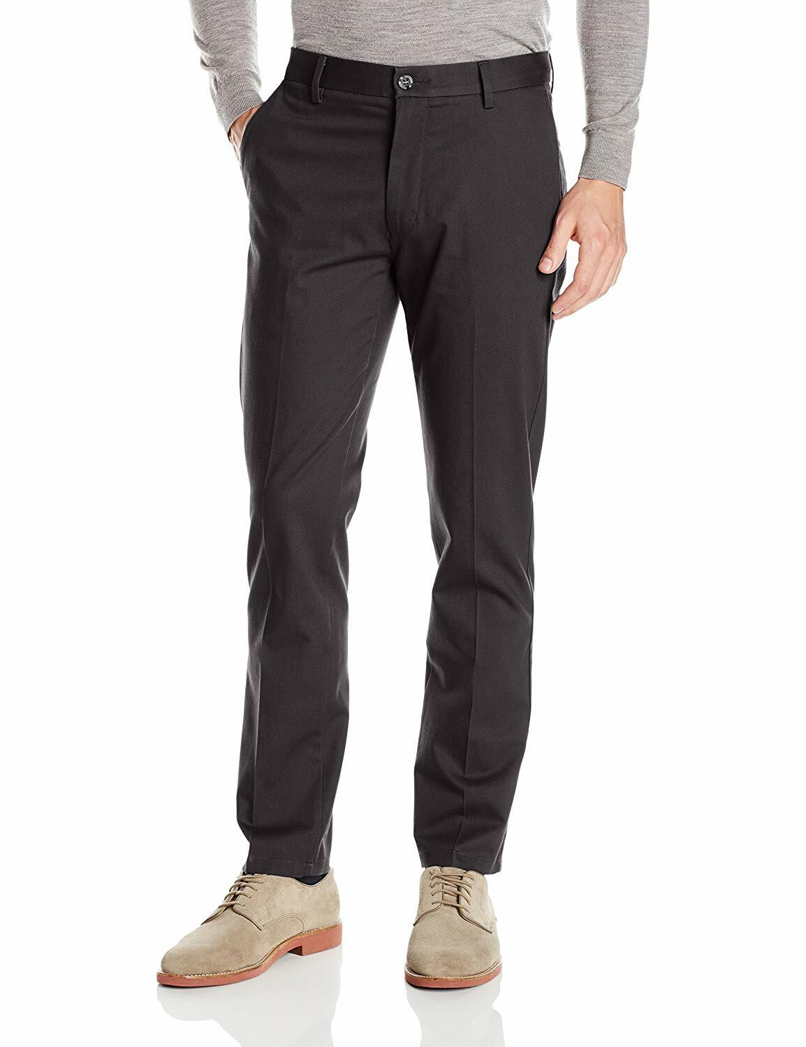DOCKERS Slim Tapered Fit Black Stretch Signature Khaki Pants 34x32 