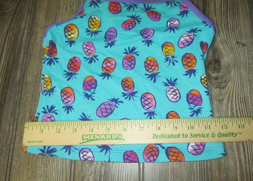 Speedo Girls Tankini Top Swimwear Size 8 Purple Teal Pineapple - Picture 6 of 8