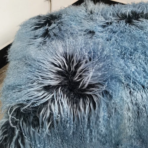 Luxury Double Color Genuine MONGOLIAN Tibetan Sheepskin Lambskin Rugs 12cm Fur - Picture 5 of 9