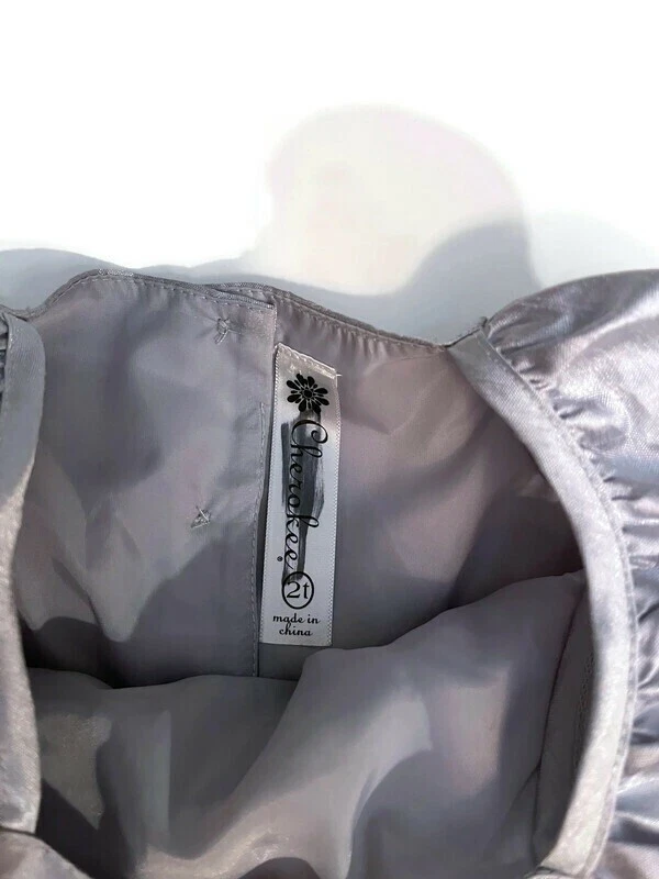 Vestido Cherokee 2t Gris Tul con Lunares Brillo Plateado Foto 3 de 4