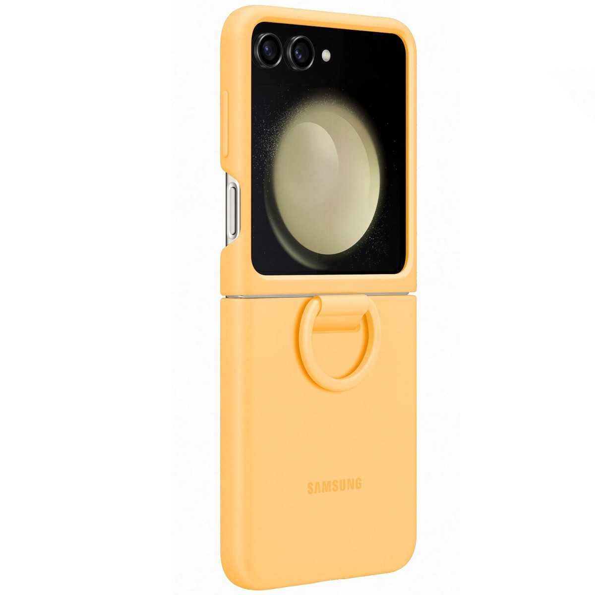 SAMSUNG - Galaxy Z Flip5 純正 SiliconeCase with Ring Samsung Z Flip5 Silicone Case w/ Ring – Official, Cream