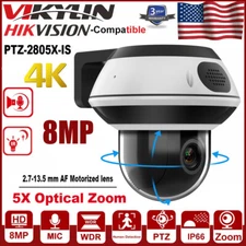 HIK Compatible 4K 8MP 5X Zoom PTZ IP Camera IR POE 2 Way Audio Speed Dome