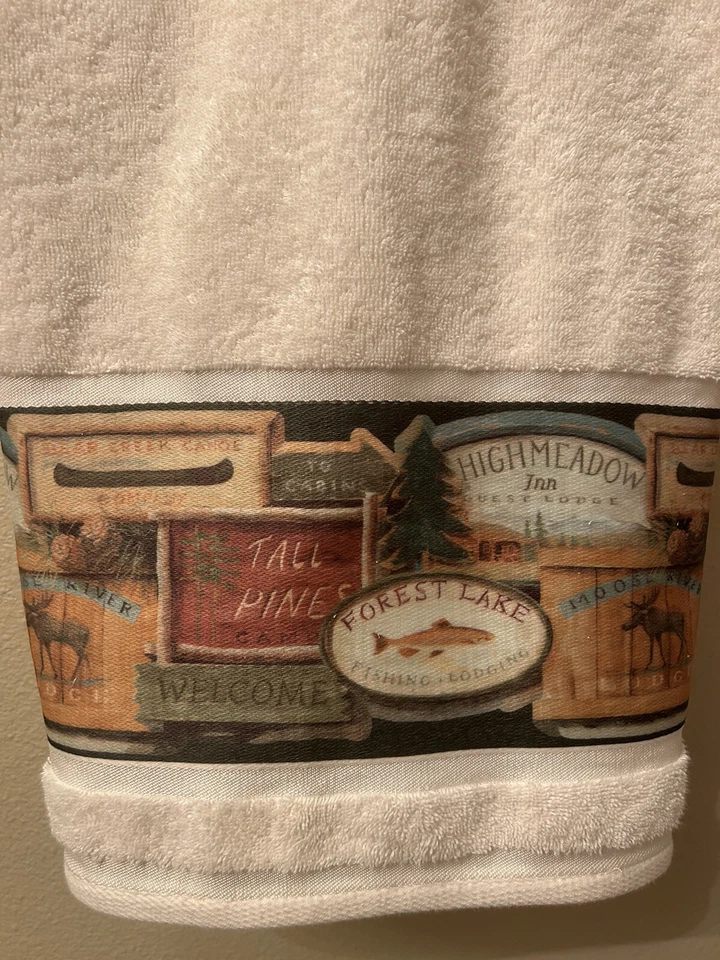 Juego de toallas para cuerpo y mano Blonder Home Accents Moose Fish Lodge Foto 2 de 4
