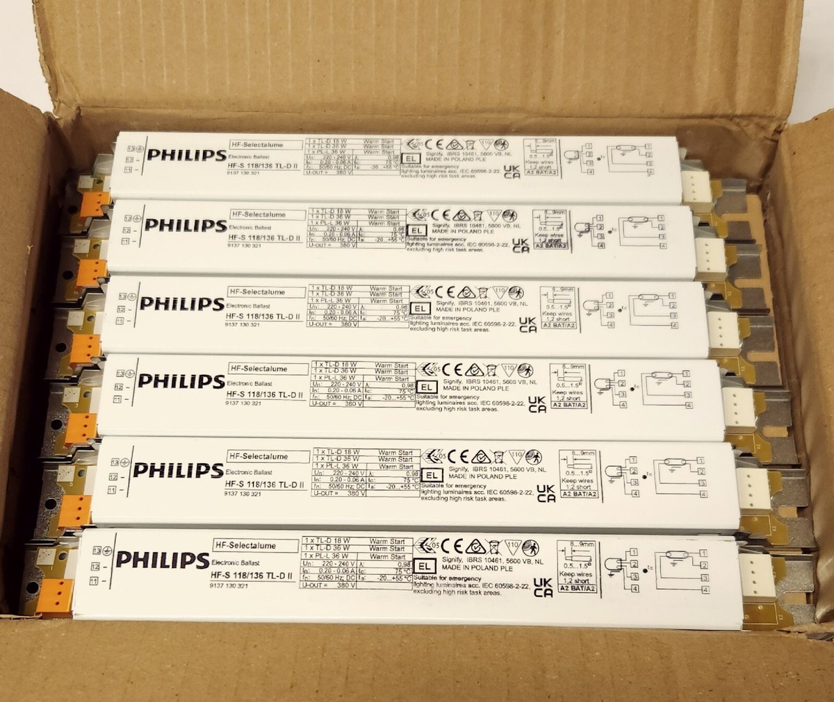 Philips Electronic Ballast EVG HF-R 2X 36 Watt Fluorescent