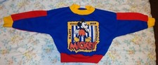 VINTAGE TODDLERS MICKEY MOUSE SWEAT SHIRT DISNEY JOG TOGS HAPPY BIRTHDAY 1928
