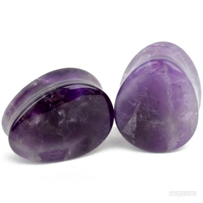 6MM-18MM AMETHYST STEIN OHR PLUG TROPFEN TEARDROP TUNNEL OHRSTECKER STONE EAR