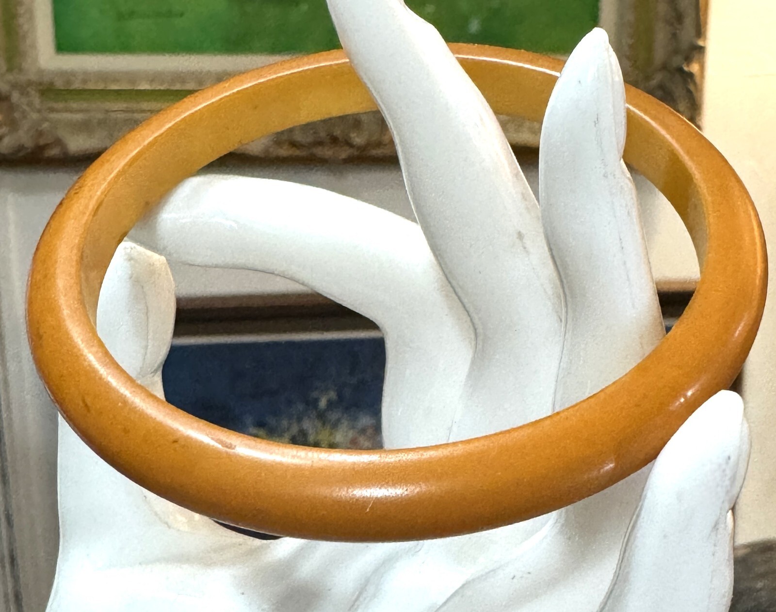 Vintage Bakelite Orange Stackable Bangle Bracelet - image 1