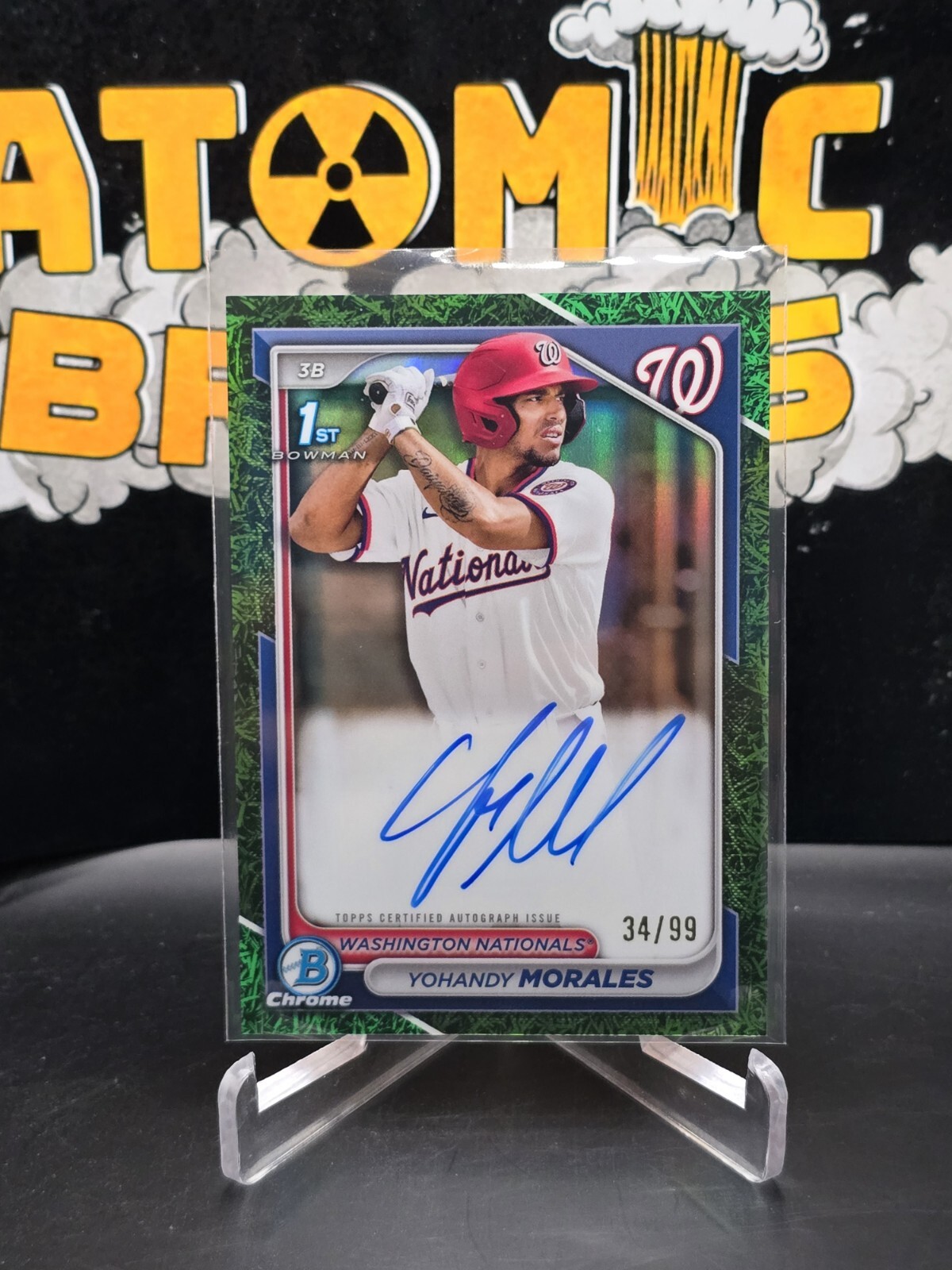 Yohandy Morales 2024 Bowman Chrome 1st Green Grass Auto /99 Nationals #CPA-YM