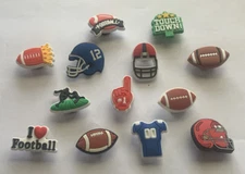 13pcs Set FOOTBALL Themed Shoe Charms For Clogs Slides Crocs Garden Shoes