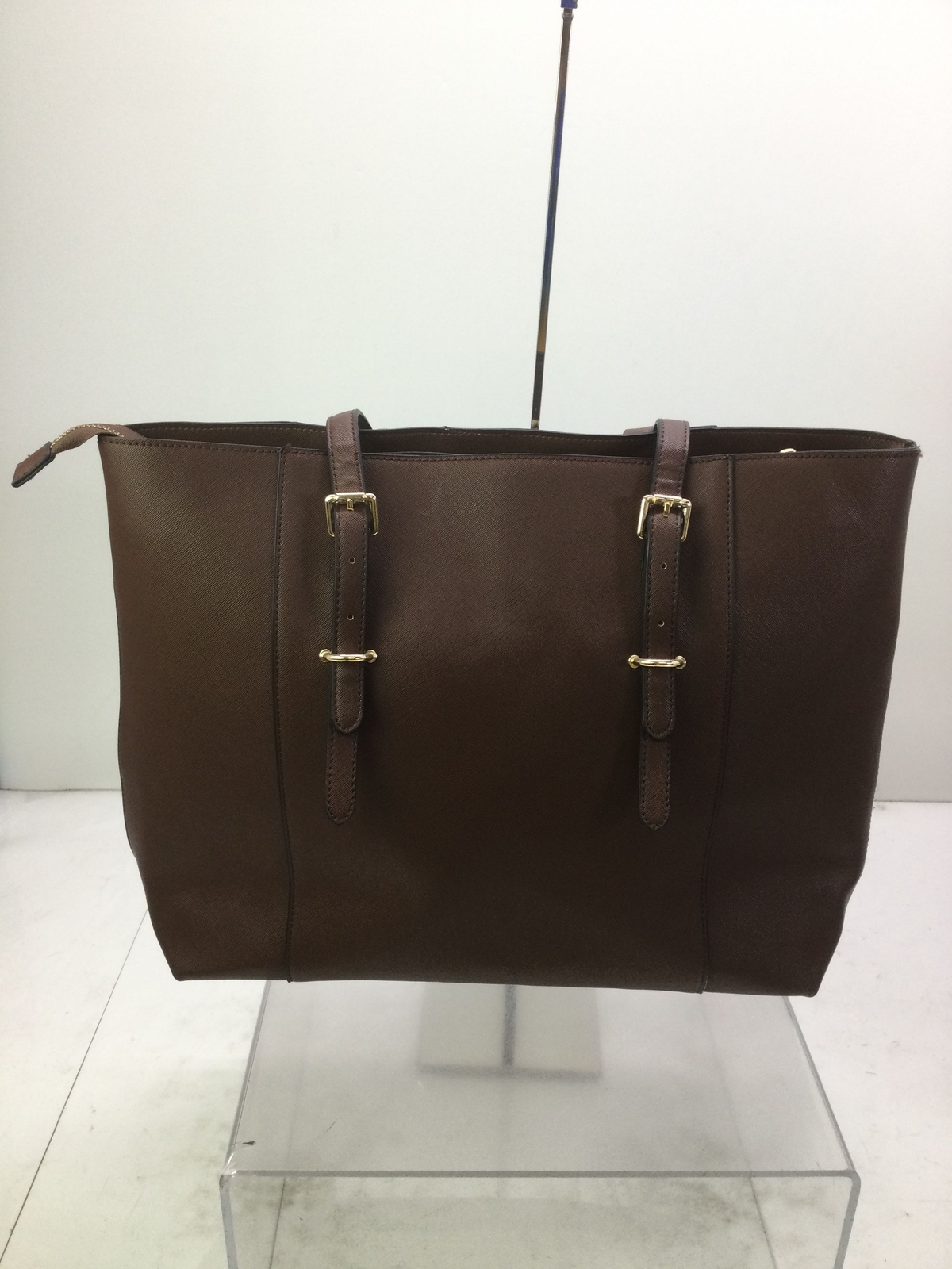 ZYSUN Brown Saffiano Faux Leather Laptop Tote Bag eBay