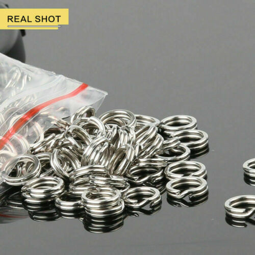 50/100 Stainless Steel Fishing Solid Snap Split Ring Lure Tackle Connector Kits - Picture 1 of 13