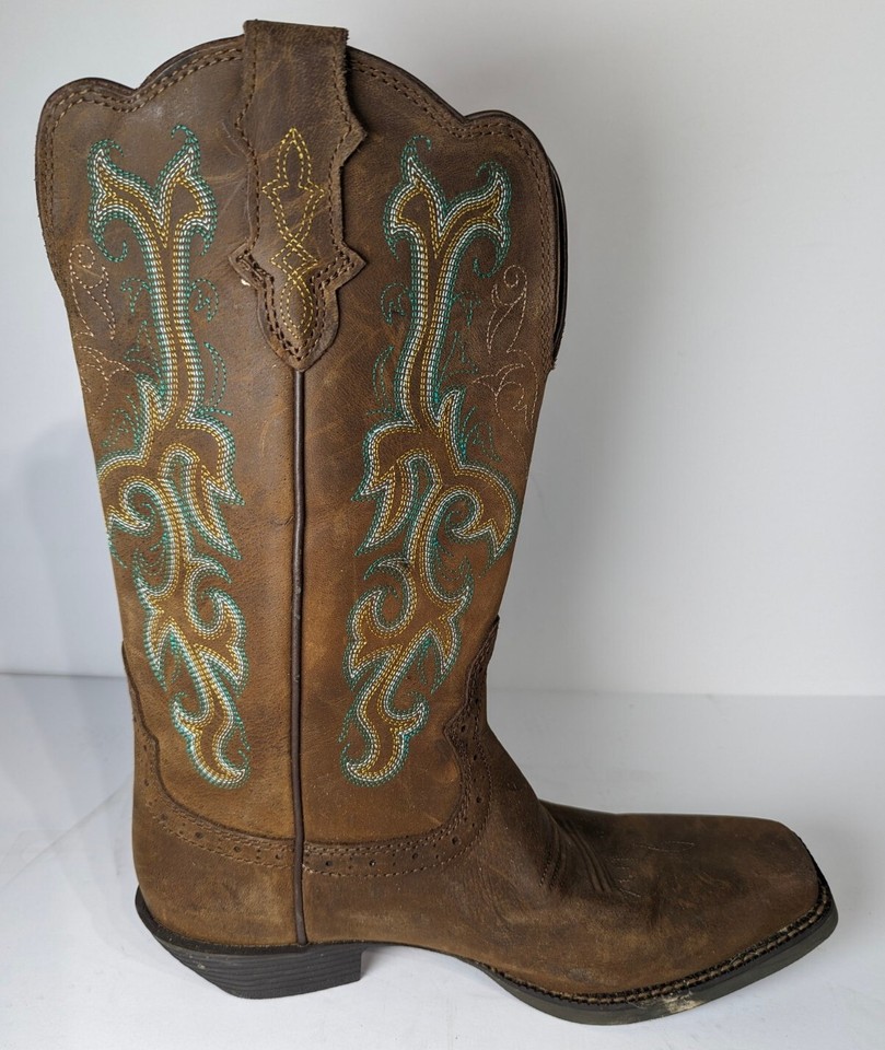 Justin Boots Womens Stampede Brown Western Boots L2552 Size 10 B Cowgirl Core eBay