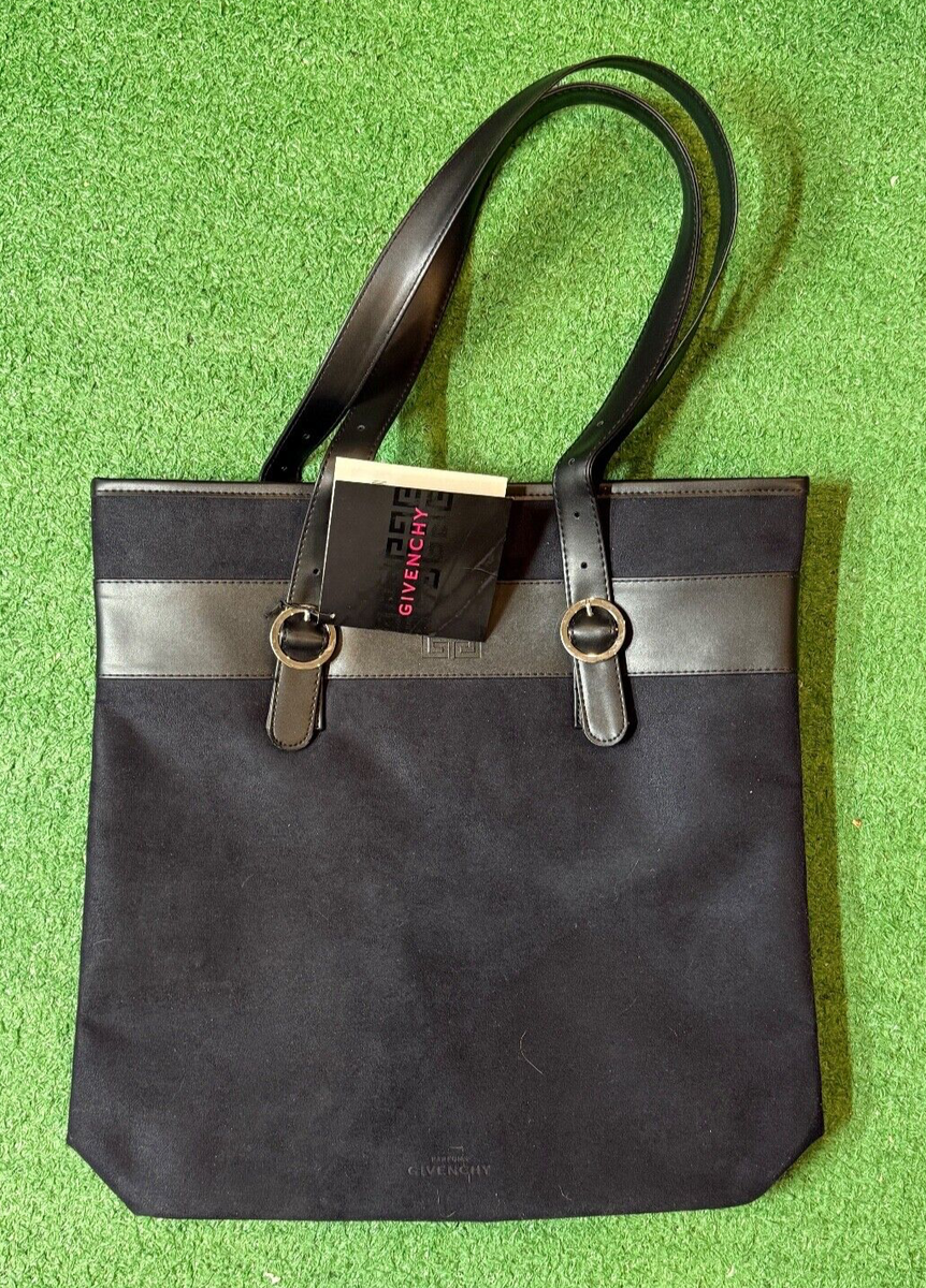 Givenchy Parfums Black Faux Suede Purse Handbag Lap Top Tote Bag