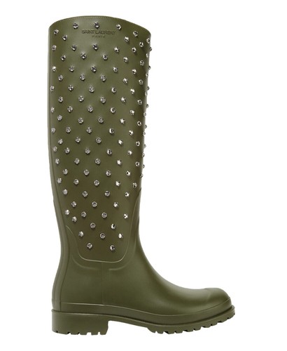 $300 GANNI RECYCLED RUBBER COUNTRY BOOT CHUNKY STACKED GREEN 35 (1