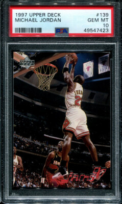 PSA 10 GEM MINT 1997 UPPER DECK MICHAEL JORDAN w/ MUTOMBO #139