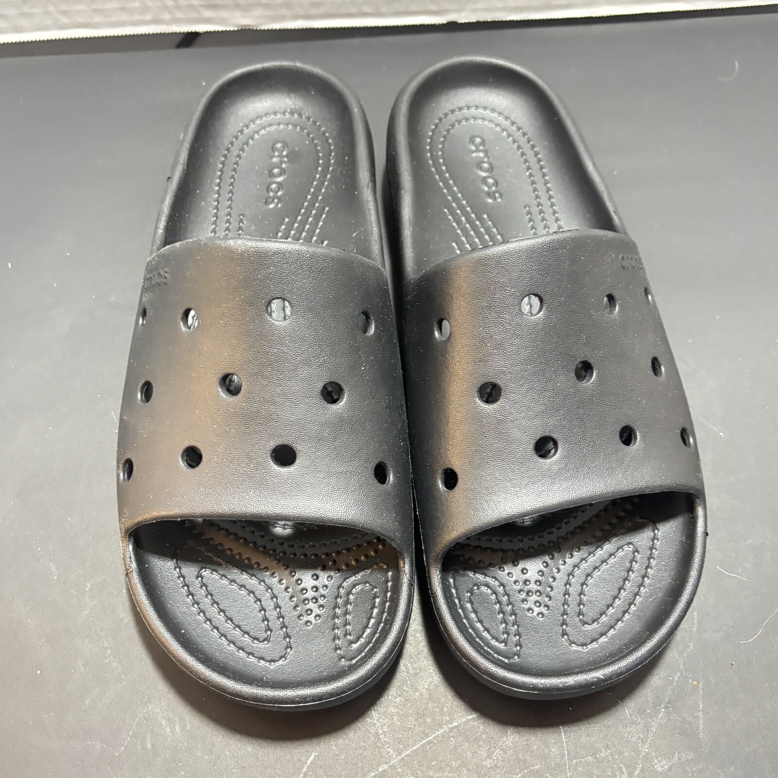 Unisex Crocs -Authentic -black slides - Size 10Men   -12 Women