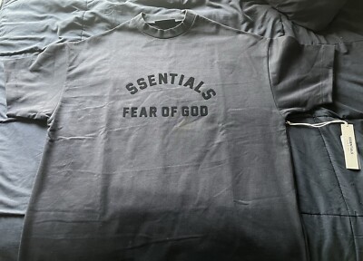 Fear of God Essentials Heavy Jersey SS Tee Ink T-Shirt Size MEDIUM