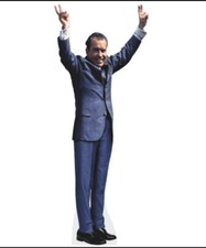 RICHARD NIXON V SIGN PEACE HANDS LIFE SIZE CARDBOARD CUTOUT FREE SHIPPING!!!