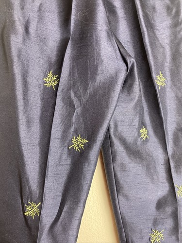 sag harbor, navy blue pants, embroidered, zip closure, petite 6 - Picture 5 of 6