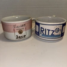 Vtg Nabisco Ritz Cracker Soup Mug And Campbell Tomato Soup Mug Lot Of 2