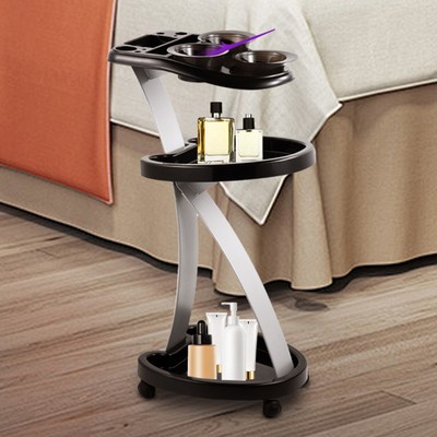 Salon Trolley Cart On Wheels 3 Floors Rolling Hair Cart Mobile Barber Station US