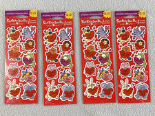 Lot of 4 Valentines Stickers 2 Sheet Packs Stickety-Doo-Da American Greetings