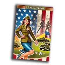 nice vintage US military woman retro WW2 Photo Glossy 4 6 in C55