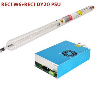 RECI W6 CO2 Laser Tube 130-160W Dia 80mm + RECI DY20 110V CO2 Laser Power Supply
