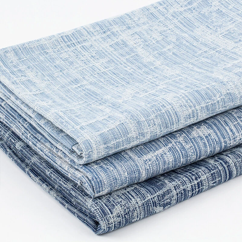 1M Washed Denim Fabric Material Thick DIY Clothes Jeans Designer Fabric Blue