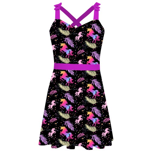 Girl One Piece Swimsuit with Skirt Bathing Suit Swimwear Bathing Suit Hawaiian - Picture 35 of 63