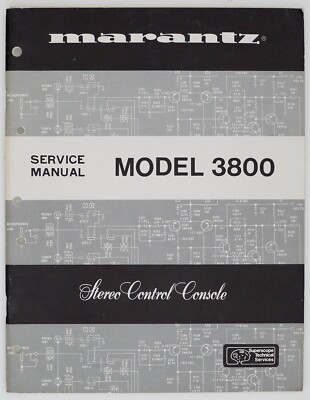 Original MARANTZ 3800 Stereo PreAmplifier Service-Manual/Diagram/Parts List o164