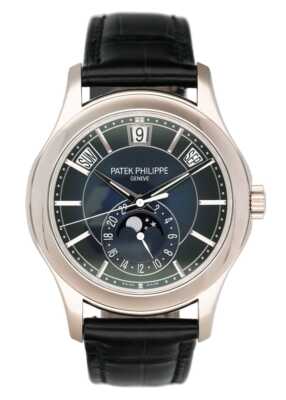Patek Philippe Complications Annual Calendar 5205G Blue Dial Mens Watch Box Pape
