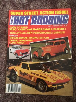 POPULAR HOT RODDING Magazine February 1976 Street Fly United Chevy Corvette