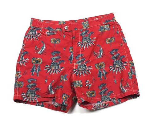Board Shorts Lined Fishing Print 