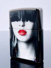 Zippo Feuerzeug Sexy Lady girl Red Lips BLACK ICE Print Zippo von 2013