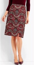 Talbots Career Classic Geometric Print Casual Nwot Midi Skirt Size 2