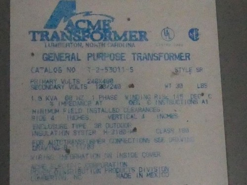 ACME Transformer Trafo Netzteil Power-Supply Pri 120V-230V Sec 120V 41587 - Picture 7 of 8